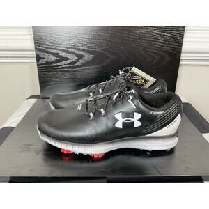 NEW! Under Armour Men's Size 7 Black Hovr Drive Gore-Tex Golf Shoes Leather RARE